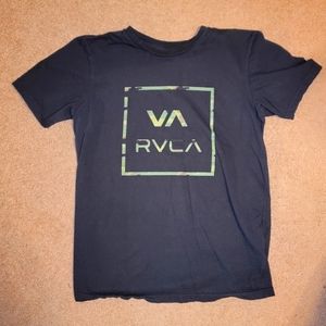 RVCA T-Shirt Black with Camo Logo Men's Small